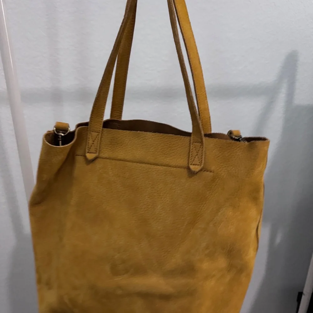 Madewell Transport Tote Mustard Suede Medium